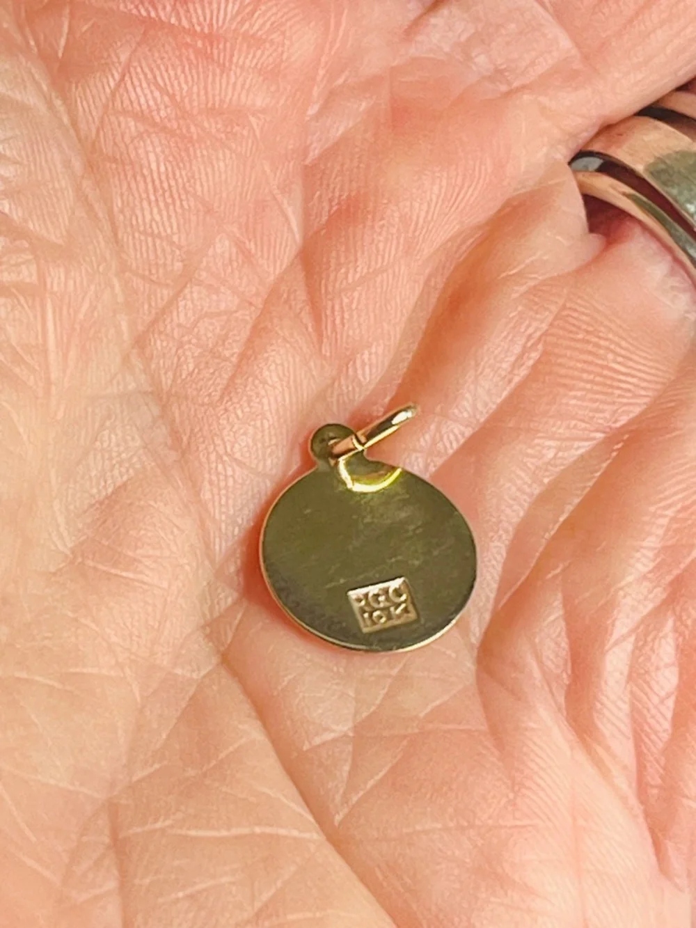 10k Solid Gold Saint Christopher 1/2 Inch Round Pendant Medal